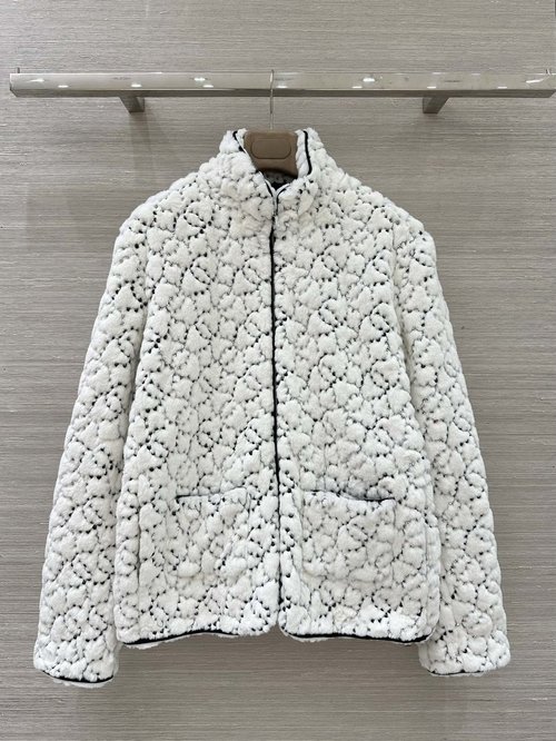 Chanel Exclusive First Release Ski Series Embroidered Faux Fur Coat
