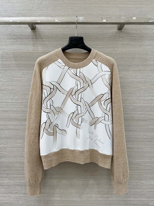 Loro Piana Exclusive High-end Chain Print Cashmere Knit, Classic and Sophisticated