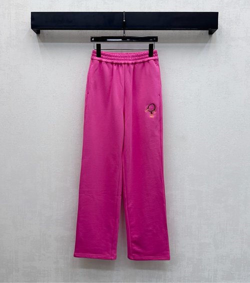 Gucci Letter Logo Straight Pants with Double G Embroidered Badge