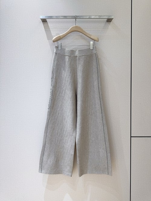 Dior Love-themed Knitted Wide-leg Pants with High Waist