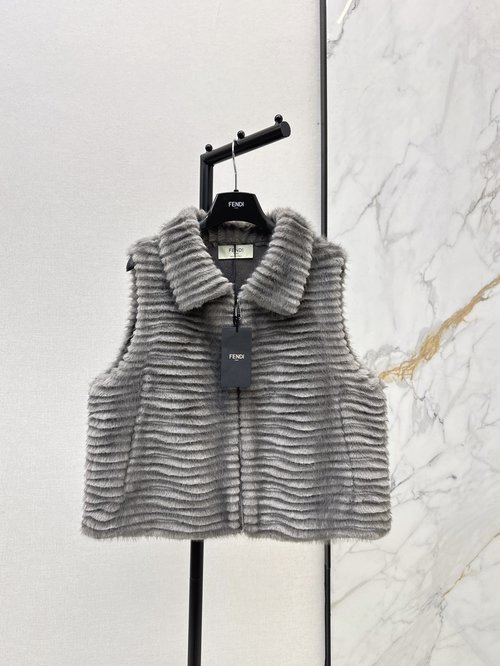 Fendi Exclusive Faux Mink Vest, Cozy and Atmospheric
