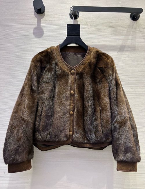 Loro Piana Luxurious Imported Mink Jacket with H-Cut and Soft Fur