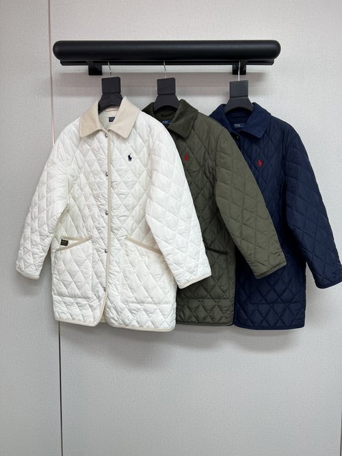 Polo Ralph Lauren Oversized Quilted Cotton Jacket with Corduroy Splicing