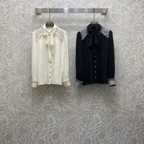 Valentino Luxury Silk Shirt with Sparkling Decor