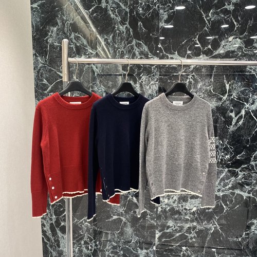 Thom Browne Sophisticated Dachshund Pullover with Snowflake Jacquard, Festive Design