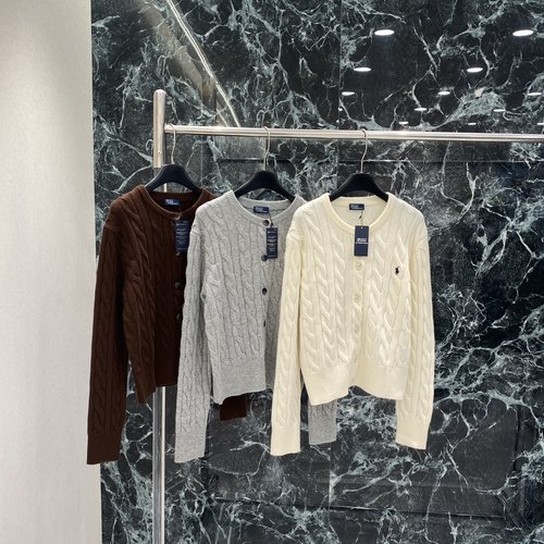 Polo Ralph Lauren Twisted Rope Sweater with Pony Embroidery, Versatile and Elegant