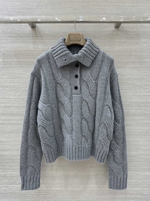 Loro Piana Exclusive Vintage Old-money Style Cowboy Button Cashmere Sweater