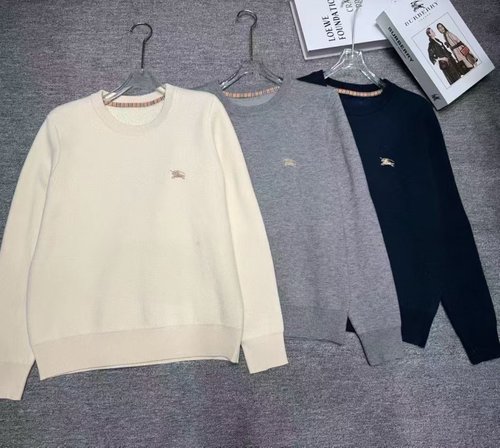 Burberry New Arrival: Popular Fleece-Lined Round-Neck Sweater