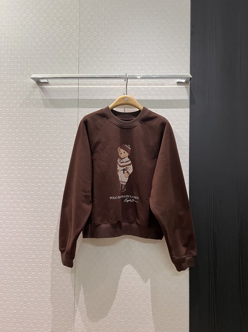 Polo Ralph Lauren Bear Print Fleece Hoodie, Cute Casual Comfort