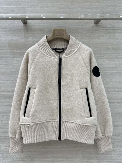 Canada Goose Fleece Wool Knit Sports Jacket, Comfortable and Warm