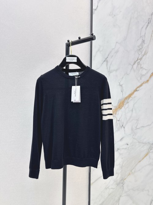 Thom Browne Classic Striped Collared Sweater
