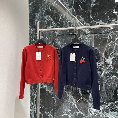 Valentino Cherry Knit Cardigan Suitable for Festive and Daily Wear