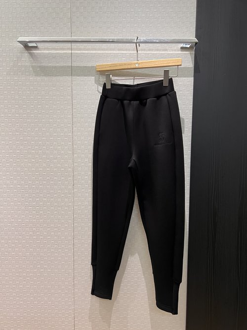 Brunello Cucinelli Space Cotton Sweatpants with Embroidered BC Logo