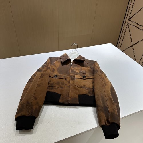 Miu Miu Vintage Sweet-Cool Style Custom Imported Lambskin Small Coat