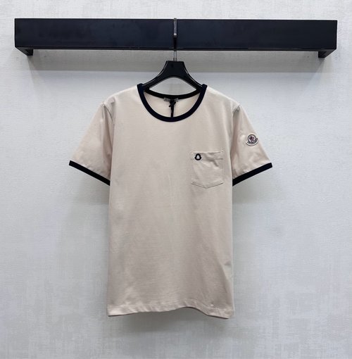 Moncler Custom Imported Cotton Short-Sleeve T-Shirt with Logo Decoration