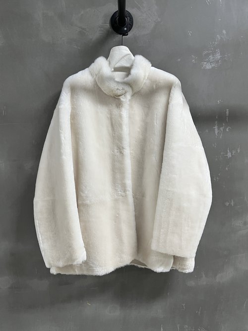 Chanel Sophisticated Fur - in - one Piece with Imported Merino Wool and Mink Collar