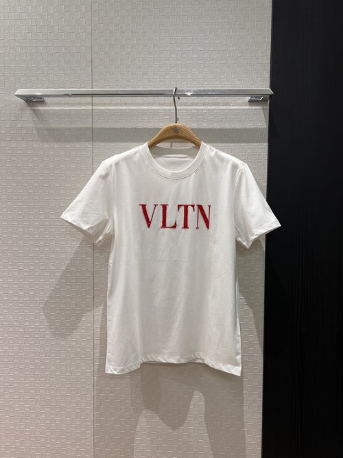 Valentino Embroidered Beaded VLTN Letter T-Shirt