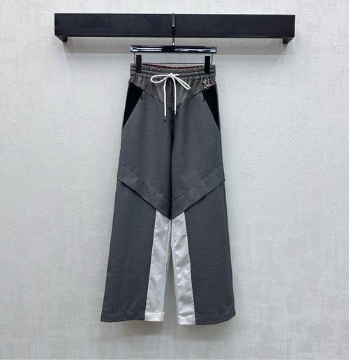 Louis Vuitton Drawstring Straight - leg Emblem Trousers with Metal Logo