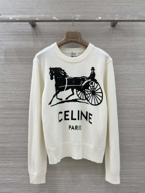 Celine CE Carriage Logo Sweater, Retro and Stylishlook