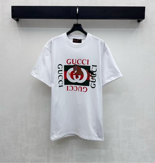 Gucci Horse Print Cotton Round Neck Short Sleeve T-Shirt