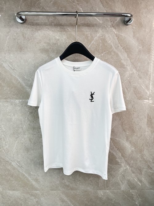 Yves Saint Laurent Exquisite Studded Loose-fit Short-Sleeve T-Shirt for All Outfits