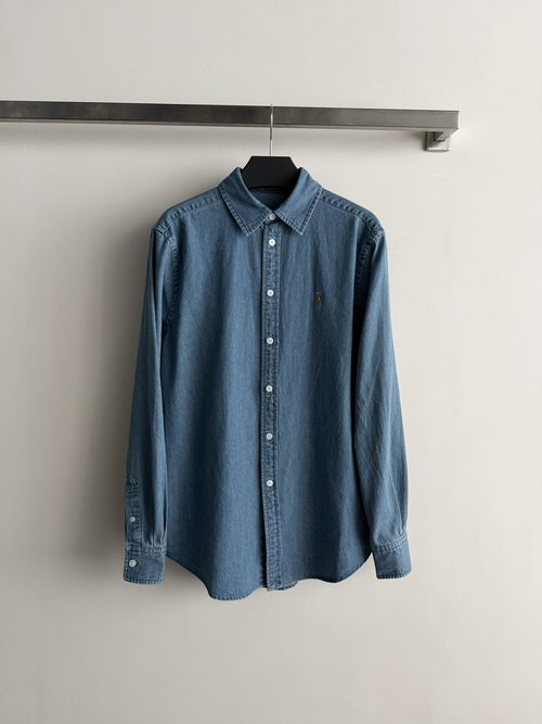 Polo Ralph Lauren Colorful Horse Embroidery New Denim Shirt, Versatile and Classic