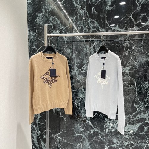 Louis Vuitton Elegant Monogram Jacquard Embroidery Sweater