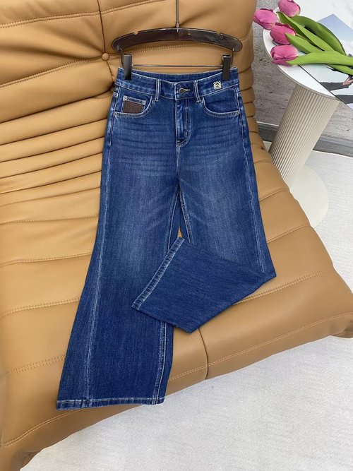 Loewe High-Waisted Flared Jeans with Metal Accents