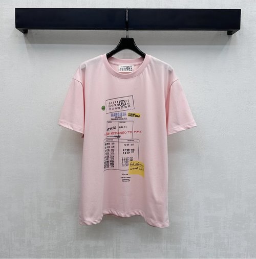 Maison Margiela Artistic Print Cotton Tee with Subtle Logo Accent