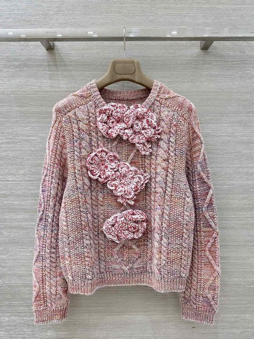 Louis Vuitton Cinnamon Pink Chiffon Luxury Sweater