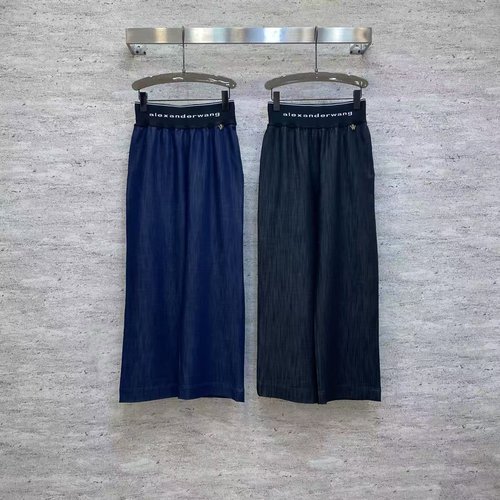 Alexander Wang Comfortable Wide-Leg Tencel Denim Pants