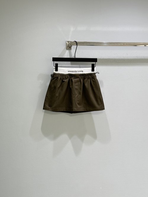 Alexander Wang Medium-Waist Mini Skirt with Hidden Pocket and Mock Placket