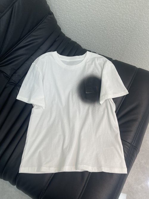 Maison Margiela Splash Letter Print Round Neck Short Sleeve Casual T-Shirt