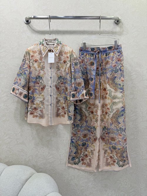 Zimmermann Spring Suit with Roll-Sleeve Shirt and Pants