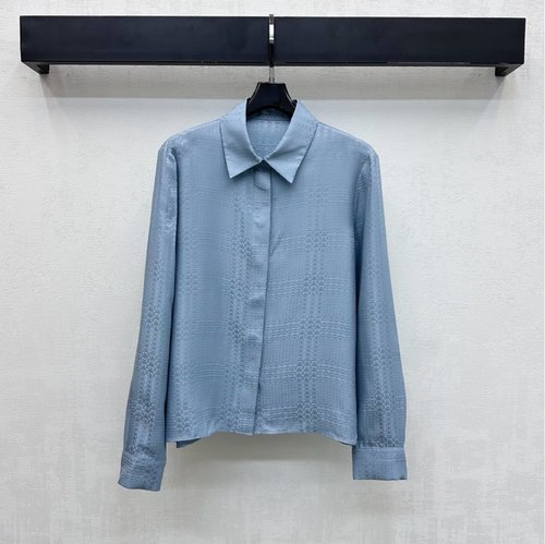 Gucci Jacquard Silk Shirt with Double-G Logo