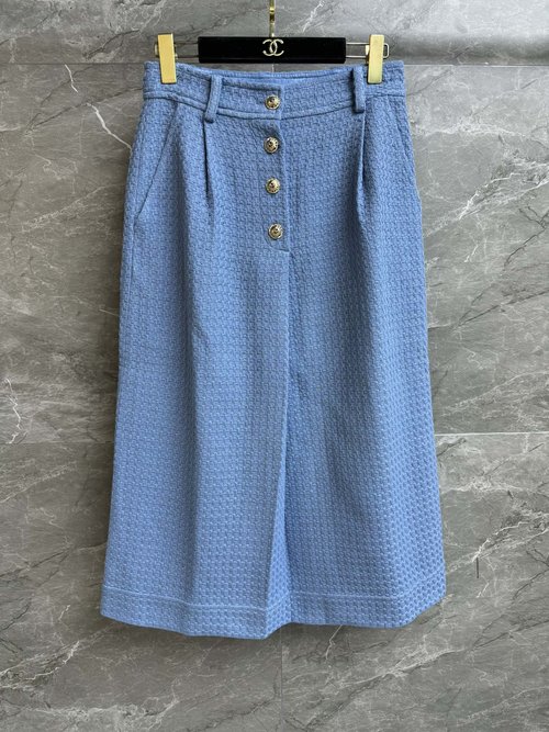 Chanel Blue High-Waisted Half Skirt, Vacation Spring Collection