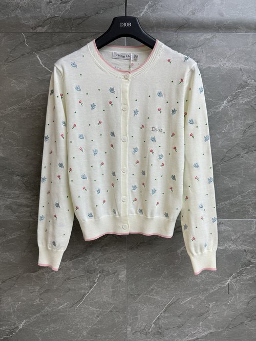 Dior Fresh Sweet-style Bird Embroidery Cardigan