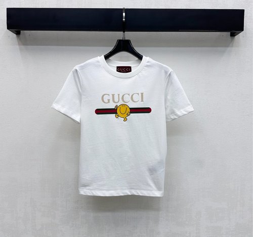 Gucci Customized Imported Cotton Logo Round-neck T-shirt