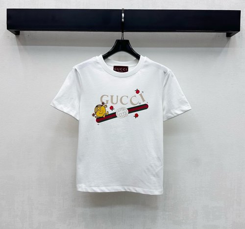 Gucci Customized Imported Cotton Logo Round-neck T-shirt