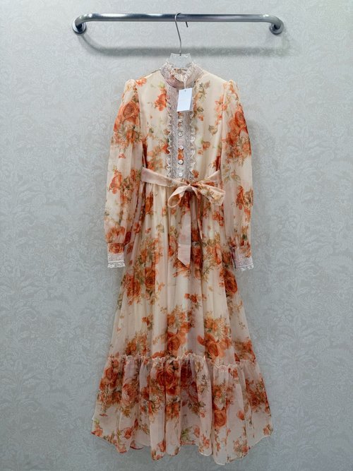 Zimmermann Vintage Positioned Flower Long Dress, Fairy Style