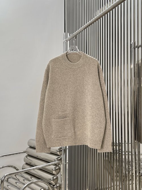 Hermes Wool Cashmere Minimalist Pocket Sweater