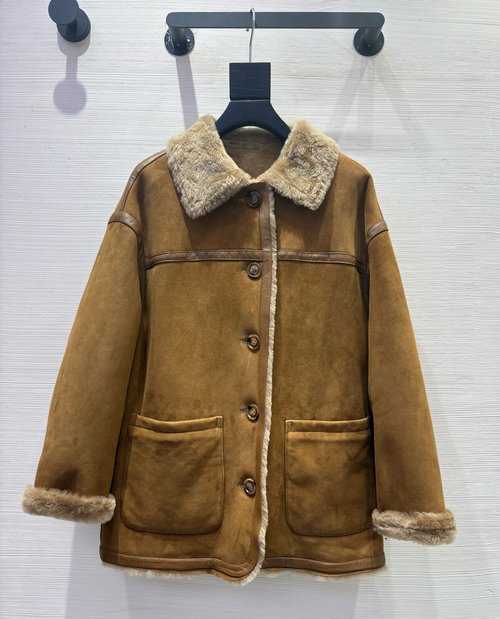 Celine Double-Sided Shearling Coat with Vintage Elegance