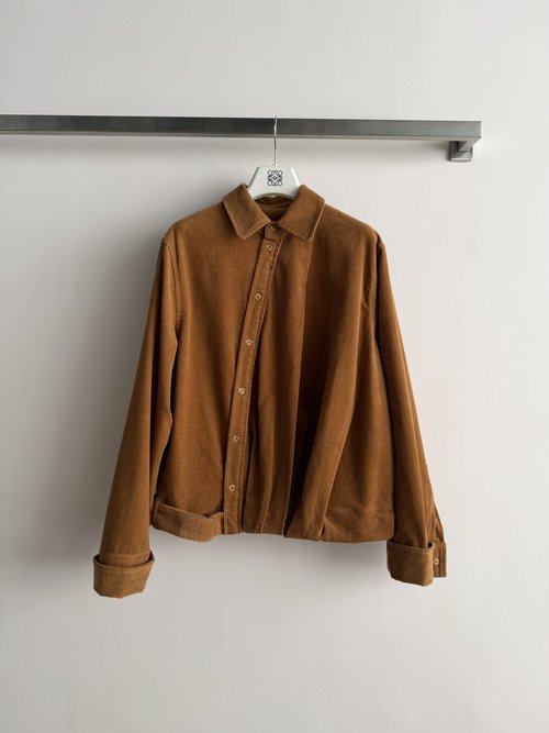 Loro Piana Asymmetrical Corduroy Shirt Jacket for Clean Look