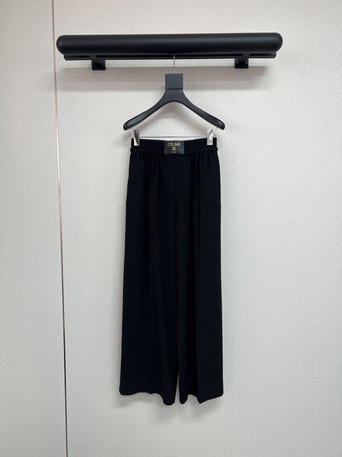 Celine Blend Casual Pants with Leather Tag, Lightweight and Versatile