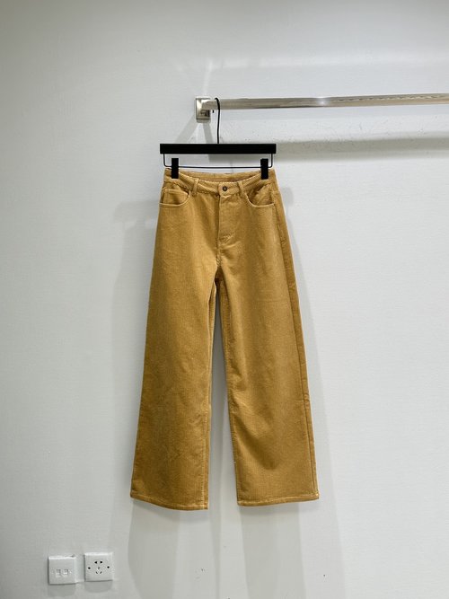 Celine Leaf Yellow Corduroy Wide-Leg Pants for All Occasions