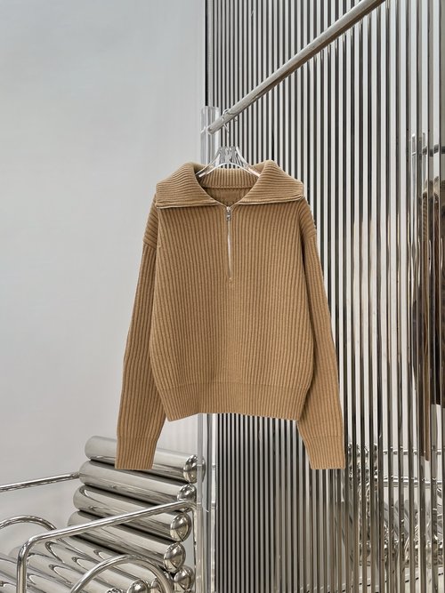 Prada Opulent Cashmere Collared Zippered Sweater for Elevated Style