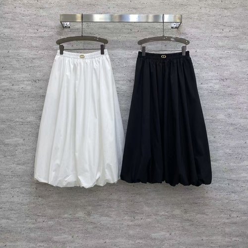 Dior Lightweight Cotton Bud Skirt with Elastic Waist