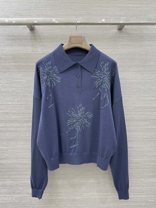 Brunello Cucinelli Luxury Embroidered Knit Cardigan Exclusive Debut