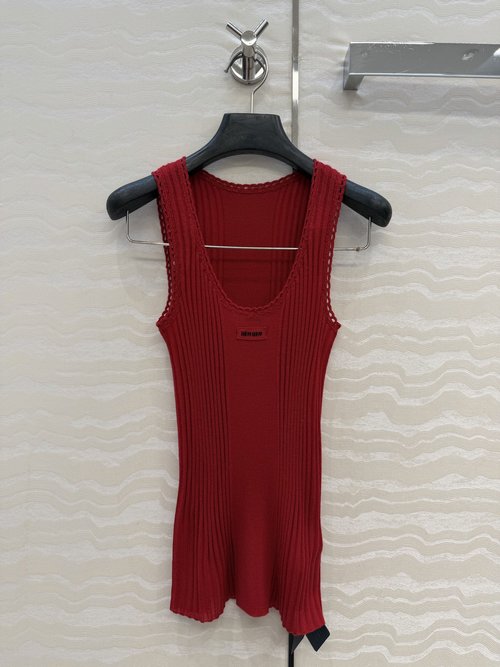 Miu Miu Sophisticated Wool Crochet Lace Sleeveless Top