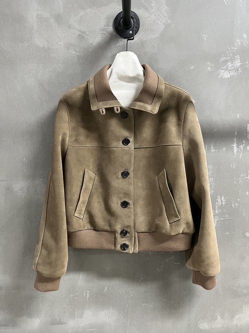 Loro Piana Elegant Old - Money Style Suede Sheepskin Top